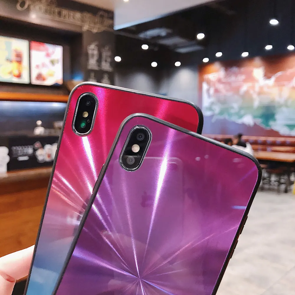 Модный градиентный телефонный чехол для samsung A50 M10 S8 S9 блестящее Зеркало задняя