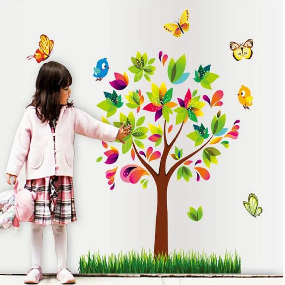 

Tree Birds Vinyl Mural DIY Wall Sticker Home Decor Wall Decals For Kids Room Baby Nursery Room Decoration