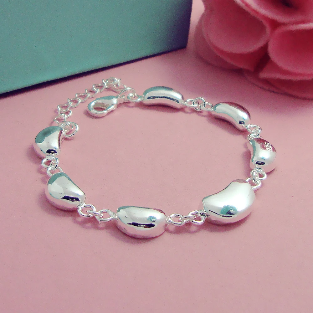 Новый женский Браслет из чистого серебра 925 пробы Минималистичная Серебряная