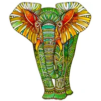 puzzles hard elephant green montessori enlightenment toy wood piece jigsaw great package cute puzzle for adults kids game 3d hot
