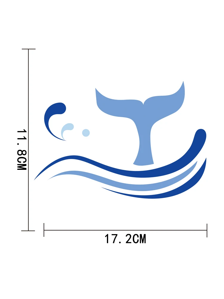 

ZTTZDY 17.2cm*11.8cm Fashion blue love ocean PVC DecorationCar Sticker YJ1-0063