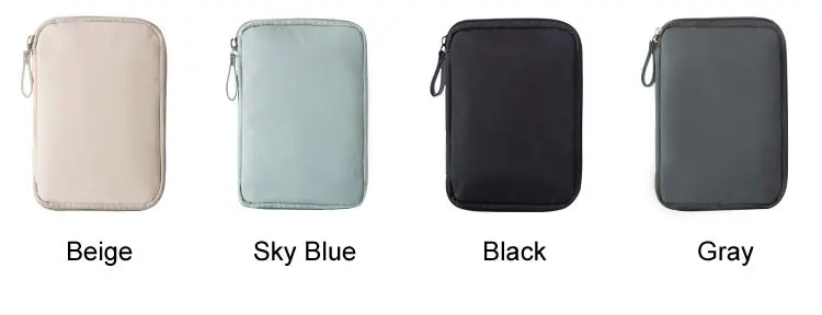 Travel Digital Pouch Nylon Travel Passport Case Multi Purpose Zipper Card and ID Holder Cable Gadgets Organizer