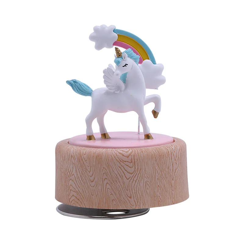 Радуга Единорог Музыкальная шкатулка лошадь Луна снег ребенок девочка подарок