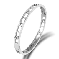 fashion classical 2021 new design hollow round circle bracelets bangles titanium steel bangle gold jewelry for women bijoux