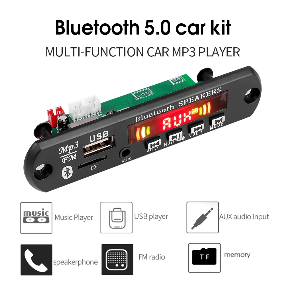 Декодер kebidu для MP3-плеера 6 Вт FM-радио TF USB 5 В 3 мм AUX-модуль Bluetooth5.0 | Электроника
