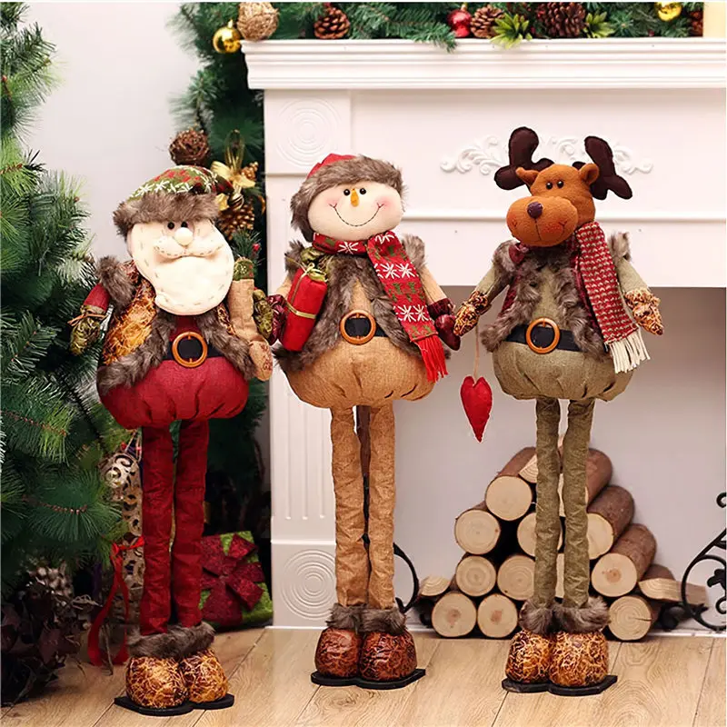 

Christmas Doll Ornament Christmas Telescopic Standing Old Man Snowman Doll Christmas Window Decoration Ornaments U3