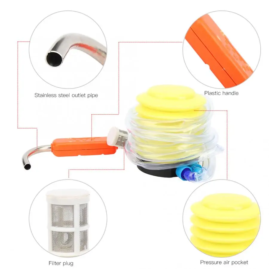 Сильфоновый ножной насос для воды диспенсер экстрактор аксессуар рыбалки на