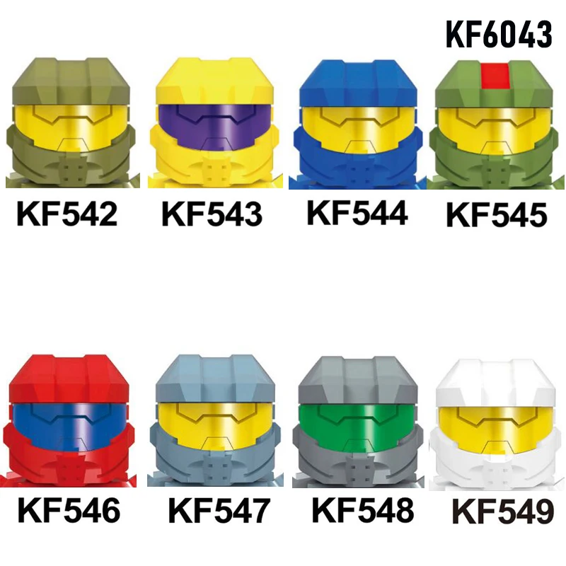 KF6043 строительные блоки с Настоящее металлическое оружие серией Halo Spartan Solider экшн