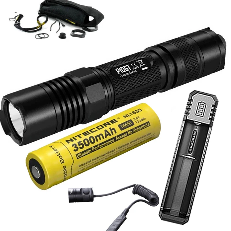 NITECORE P10GT тактический фонарь CREE XP L HI V3 светодиодный макс 900 люмен луч бросок 286 м +