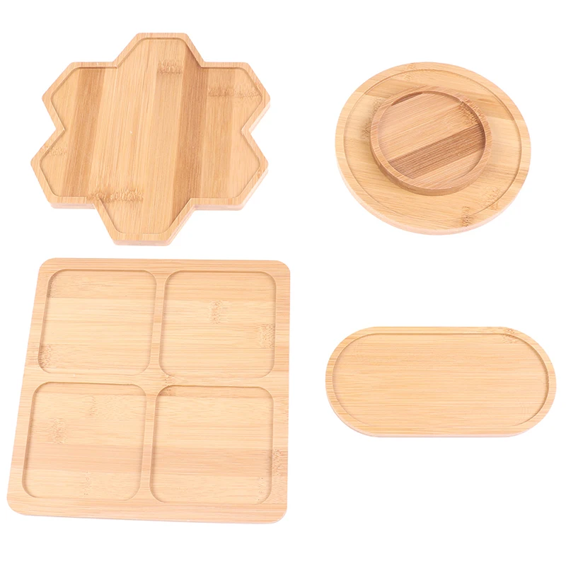 Из натурального бамбука круглая квадратный чаши пластин для горшки суккулентов