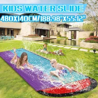 480x140cm kids child double surfing water slide outdoor garden racing lawn water slide spray summer pool childrens day gift
