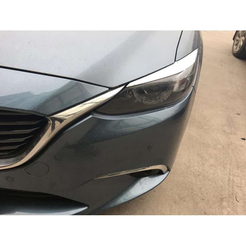 Хром ABS головной светильник передняя лампа брови век планки для 2018для Mazda 6 GJ ATENZA для мазда 6