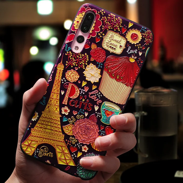 3D рельефный чехол для Huawei P40 P30 P20 Lite Pro Nova 5T 4 3e Honor коврики 30 20 20X 10 V20 V10 9 V9