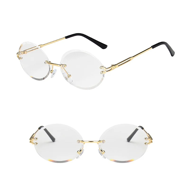 

Fashion Rimless Rectangle Sunglasses Women Shades 2020 Small Oval Sun Glasses Men UV400 gafas de sol mujer Clear glasses UV400