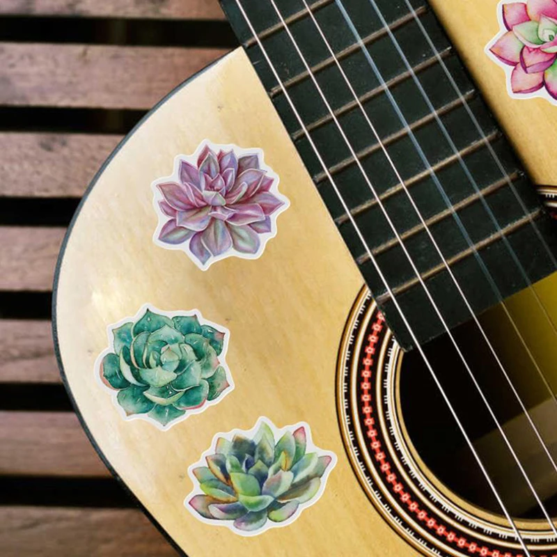 50Pcs Cartoon Succulent Cactus Plant Stickers Luggage Guitar Computer Notebook Waterproof Graffiti Sticker Decoration | Игрушки и хобби