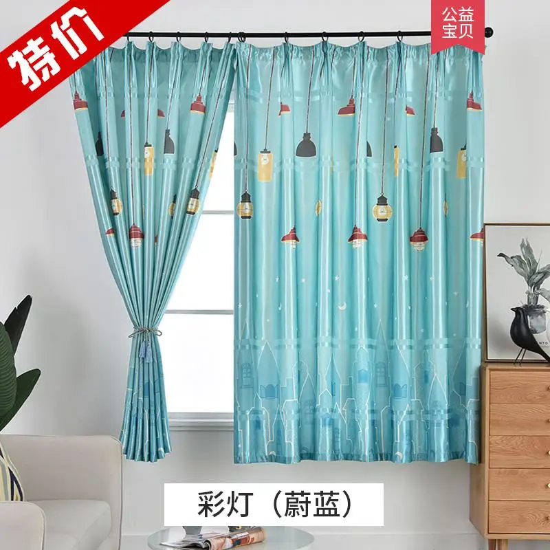 Европейские жаккардовые шторы Damask для гостиной Синие Блестящие спальни оконные