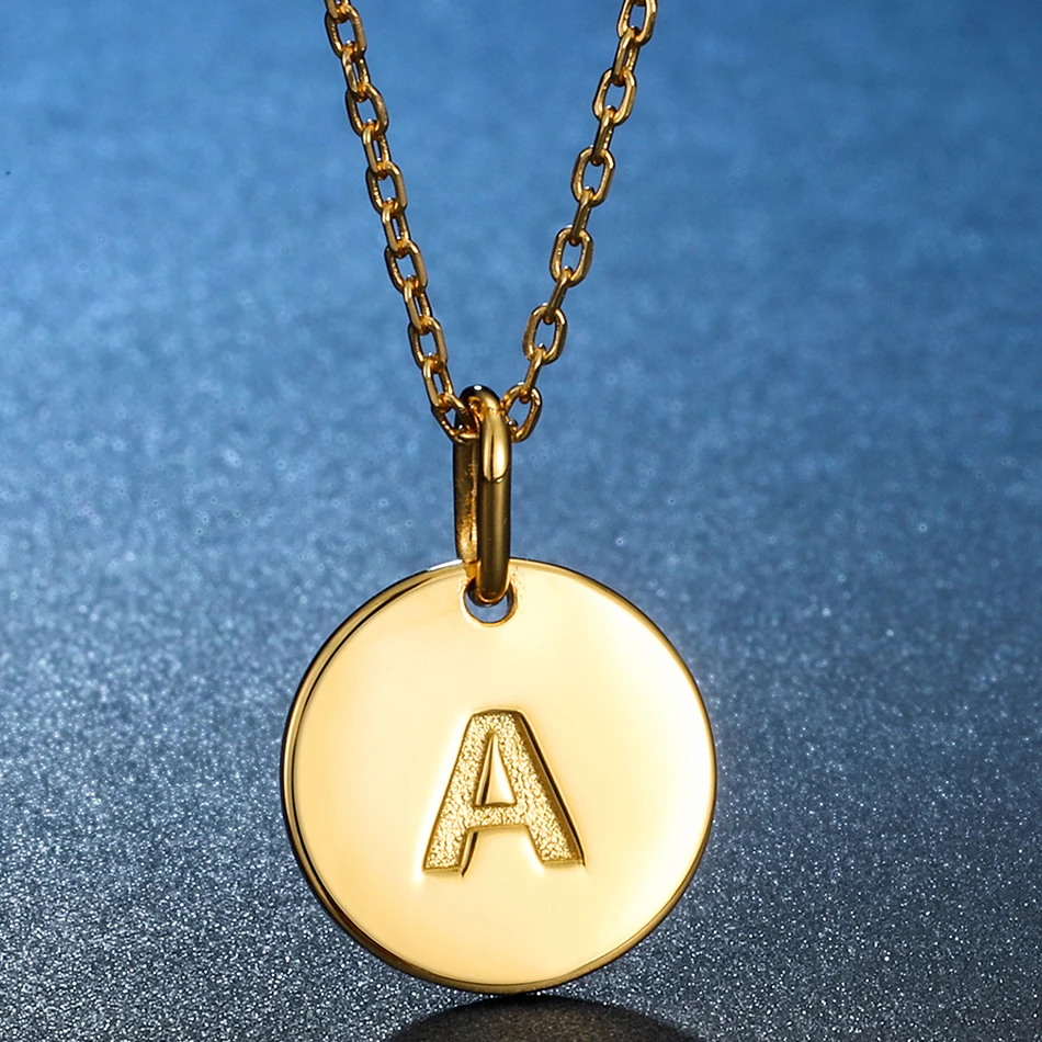 ALLNOEL 925 пробы серебряное ожерелье с подвеской в виде букв Лаки монета