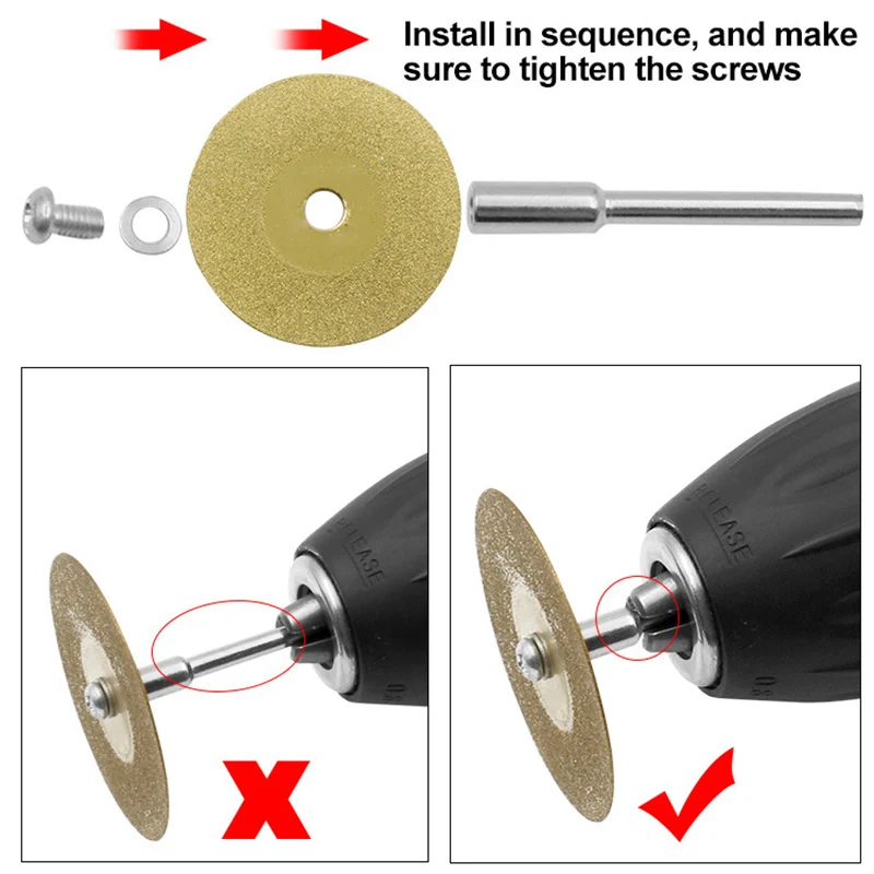 New 10Pcs/set 16-60mm Diamond Grinding Wheel Circular Cutting Disc Discs for Drill Fit Rotating Tool SF | Инструменты