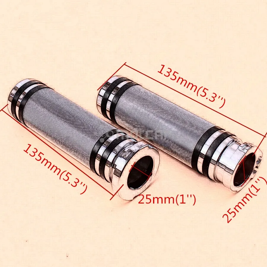 1 дюймов 25 мм Серебристые алюминиевые мотоциклетные рукоятки с рукояткой