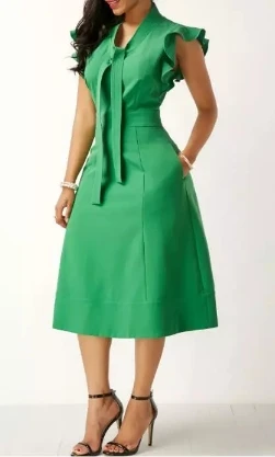 Платье с высокой талией и рукавами фонариками|Женские платья| |