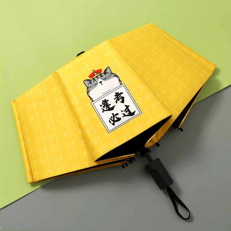 Летний солнцезащитный Зонт от дождя для женщин складной зонтик черный покрытие