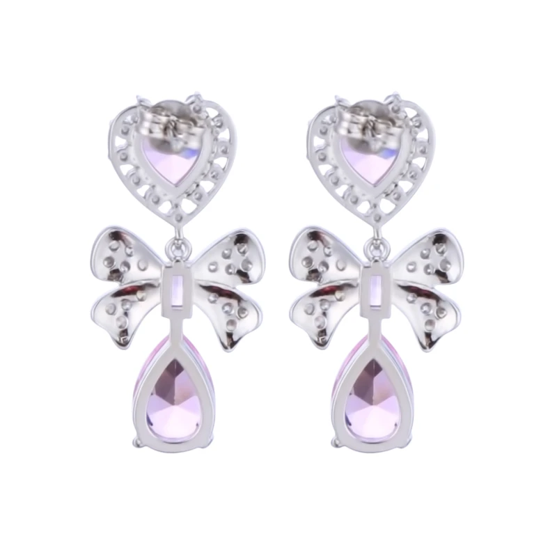 

Luxury Long Earrings Green Grain Water Drop Earrings Zircon Micro-set Super Flash Two-tone Earrings Dress Accessories