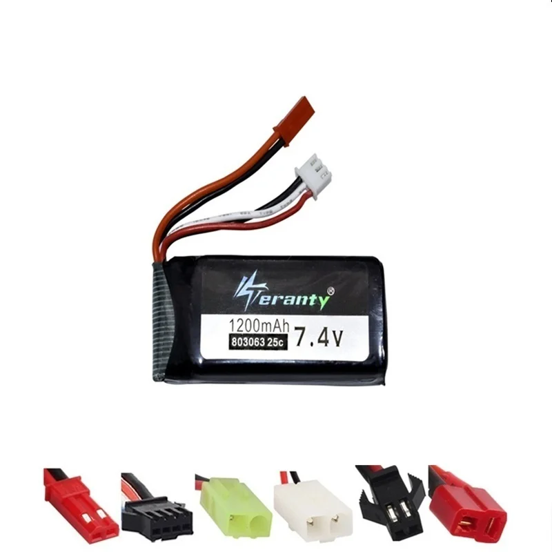 7,4 в 1200 мАч 803063 литий-полимерный аккумулятор для Yizhan X6 MJX X101 Wltoys V353 V353B V666 V262 A949 A969 A979 K929 V912 V915 дрона с дистанционным управлением