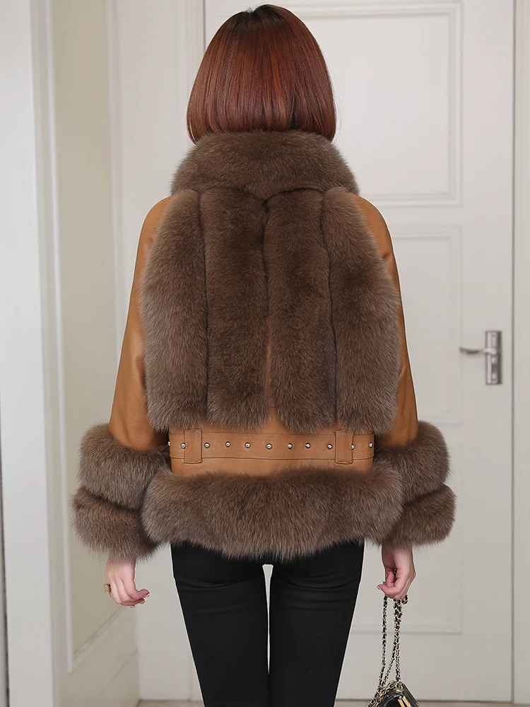 

Haining fox fur grass coat women winter 2020 new high-end fashion fur integrated locomotive leather coat