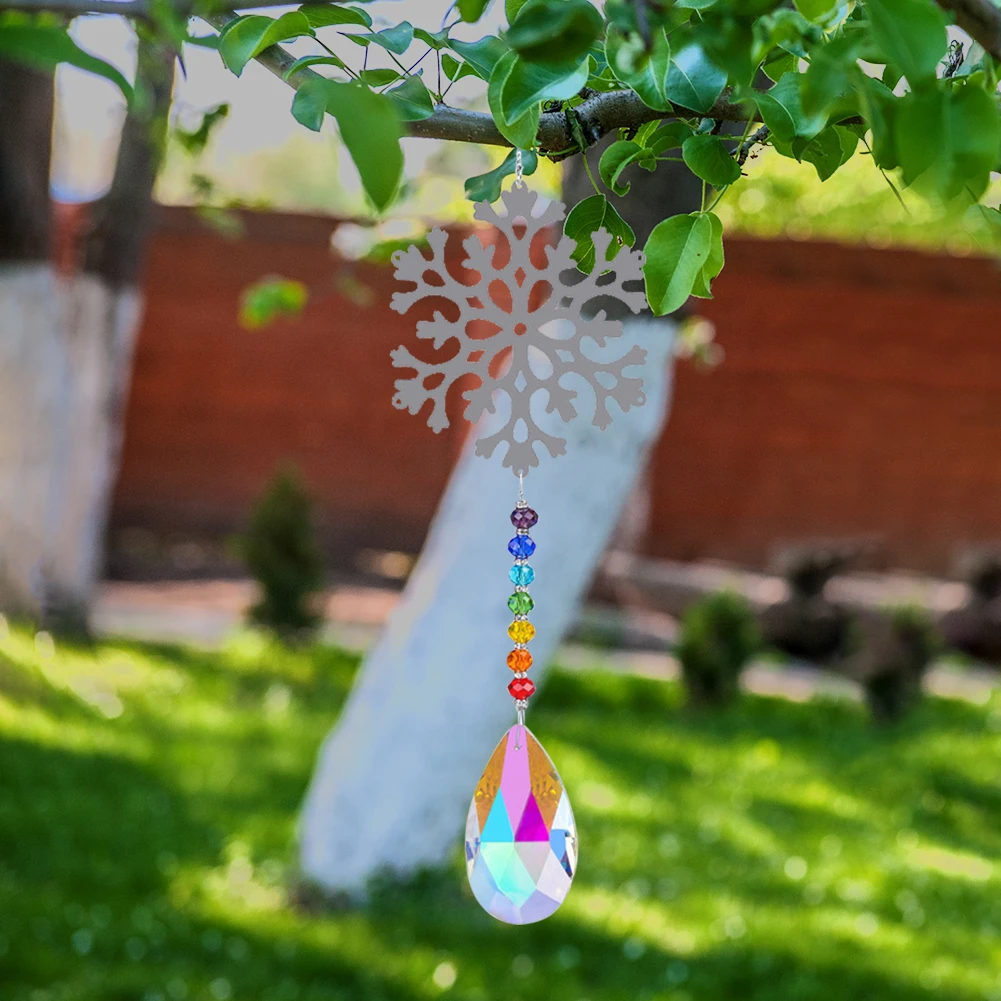 

Angel Tears Crystal Suncatcher Pendant Colorful Rainbow Beads Hanging Drop for Garden Window Wedding Chandelier DIY Decorations