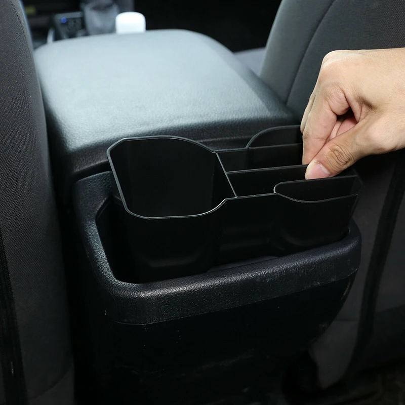 

for Toyota Tacoma 2016-2020 Armrest Box Rear Cup Holder Storage Box Tray Glove Box ABS Black Car Interior Accessories