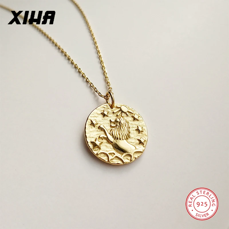 Цепочка с подвеской в виде знака зодиака женская винтажное ожерелье из серебра 925