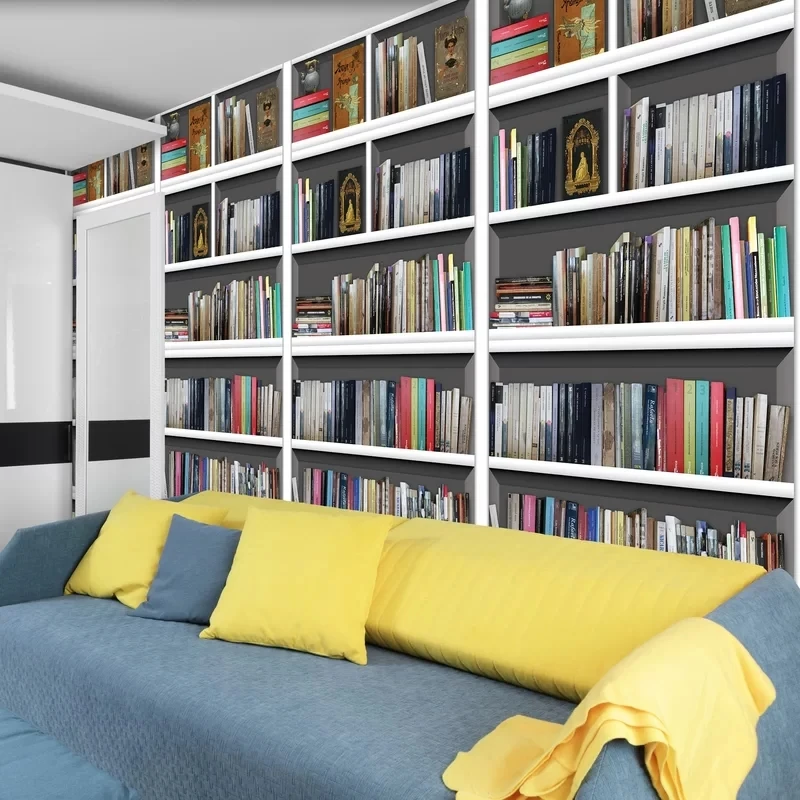 Изготовленный На Заказ 3D фото обои диван для отдыха книжный шкаф украшения дома