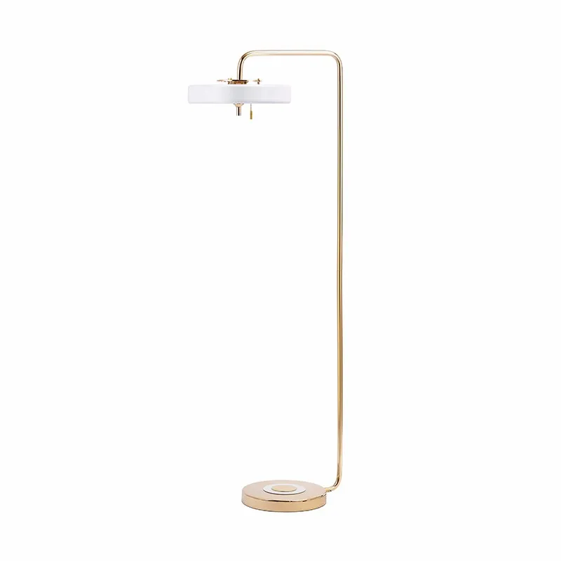 Минималистичный светодиодный напольный светильник черный/белый/синий абажур