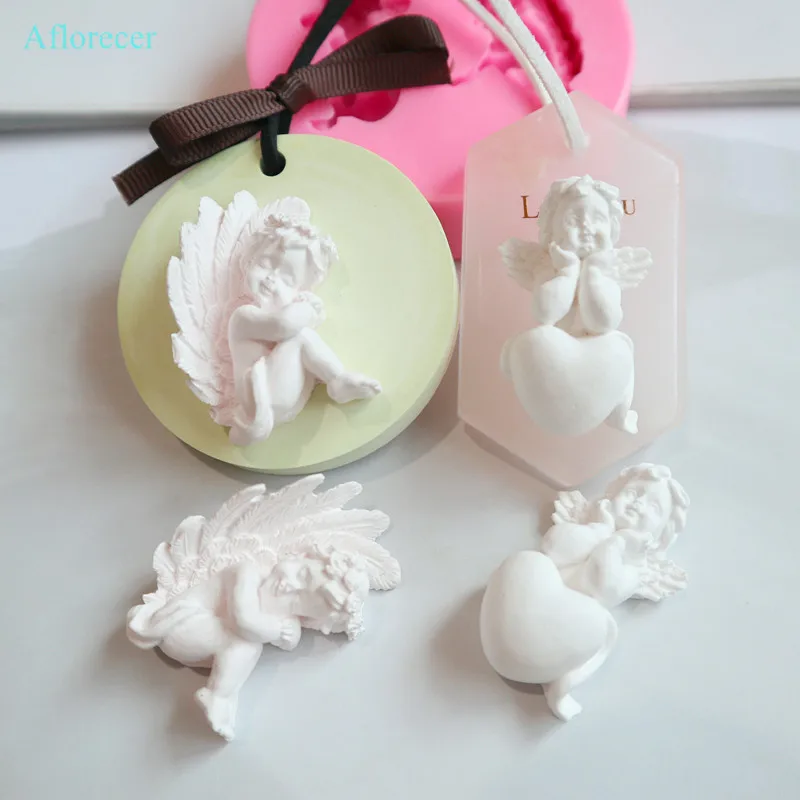 

DIY 3D Angle Aromatherapy Gypsum Mold Love Angel Silicone Mold Baking Mold fondant cake decoration mold