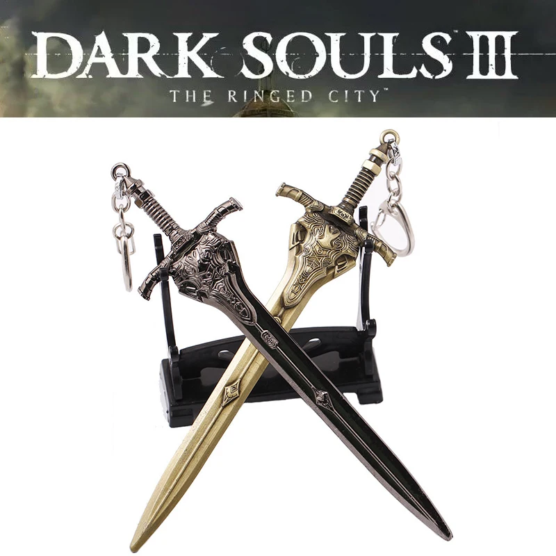 

Game Dark Souls 3 Artorias Sword Keychain Abyss Walker Knights Logo Metal Keyring High Quality Men Car Women Bag Jewelry