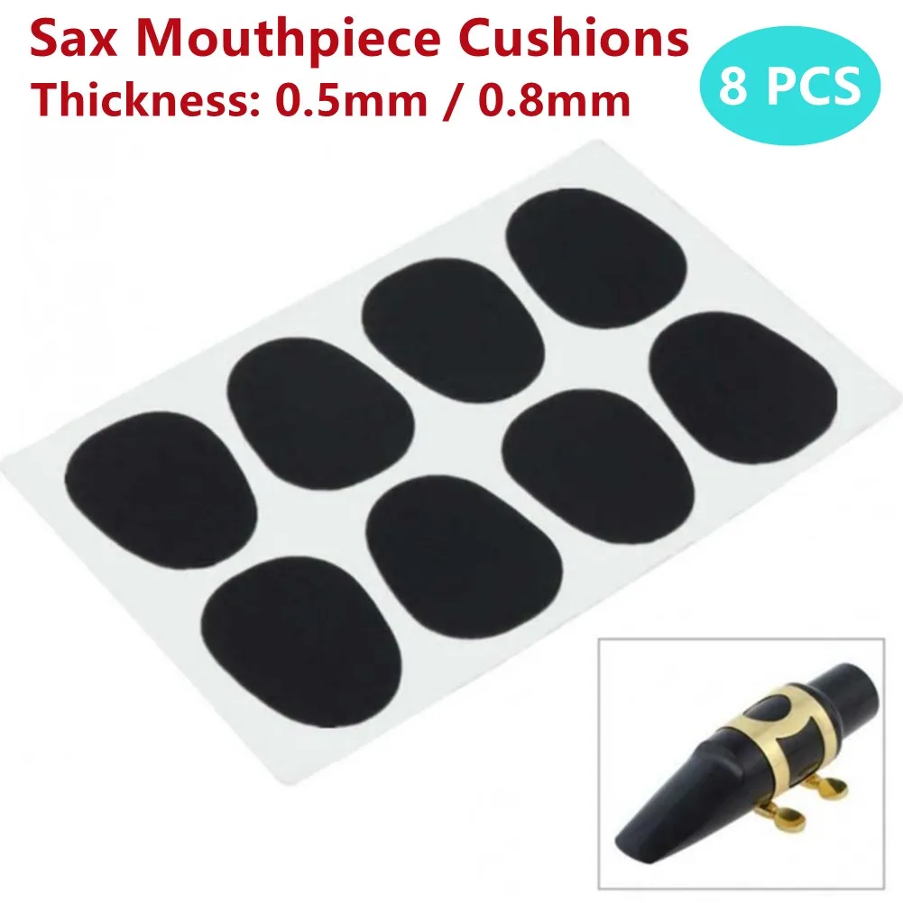 

8pcs Sax Mouthpiece Cushions Patches Pads 0.5mm 0.8mm For Alto Saxophone Mouthpiece Patches Pads Wholesale