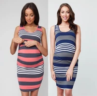 2020 summer maternity women dress pregnancy dresses stripe mama clothes sleeveless sexy breastfeeding pregnant womens clothing