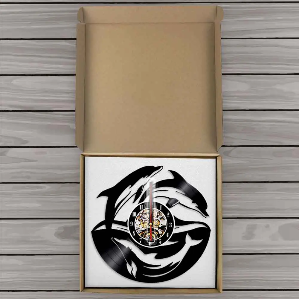 Настенные часы с виниловой пластиной Подводные украшения для детской комнаты