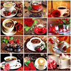 Evershine Алмазная вышивка кофе 5D DIY Алмазная мозаика цветы распродажа вышивка крестиком картина стразы декор для дома