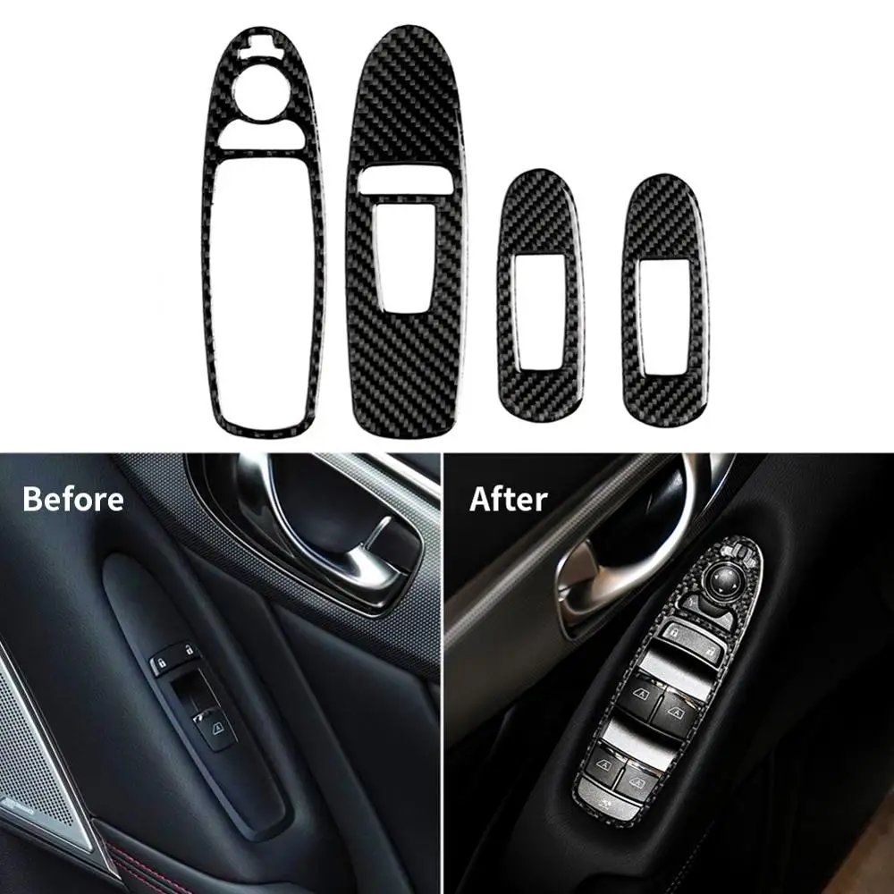 Дверной подлокотник из углеродного волокна панель переключатель окна отделка