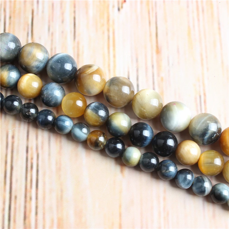 

Yellow Blue Tiger 4/6/8/10/12mm Natural Stone Loose Beads Matte Jewelry Bracelet Necklace Make