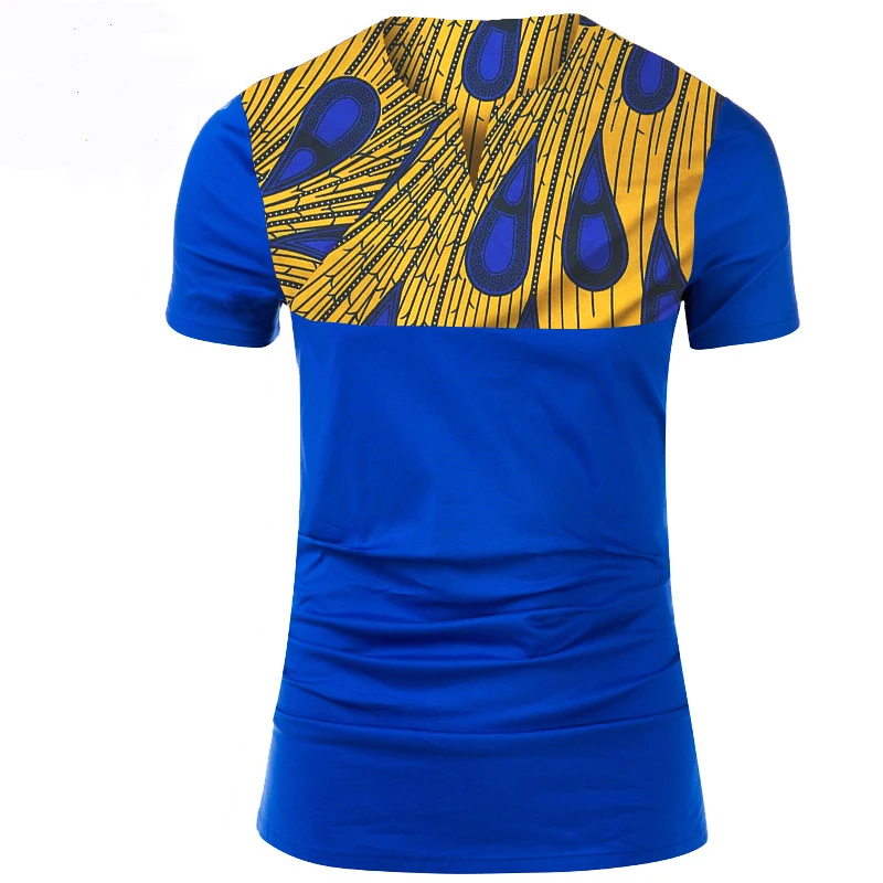 Африканская мужская одежда Дашики Печать рубашка с коротким рукавом