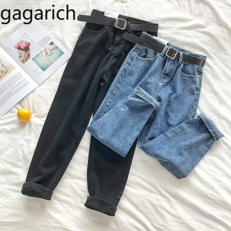 Gagarich Women Pants Autumn Spring 2019 Korean Style High Waisted Solid Loose Denim Fashion Jeans | Женская одежда