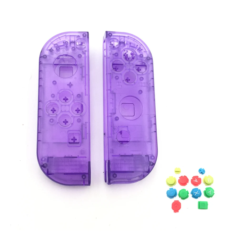 10 комплектов пластиковый чехол Joy Con для nintendo Switch, прозрачный пользовательский контроллер, цветные кнопки