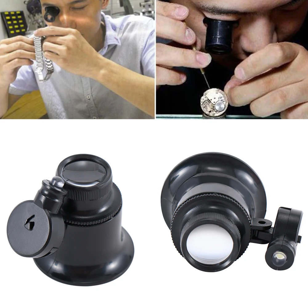 20X светодиодный светильник ювелирное украшение в виде лупы часы Ремонтный