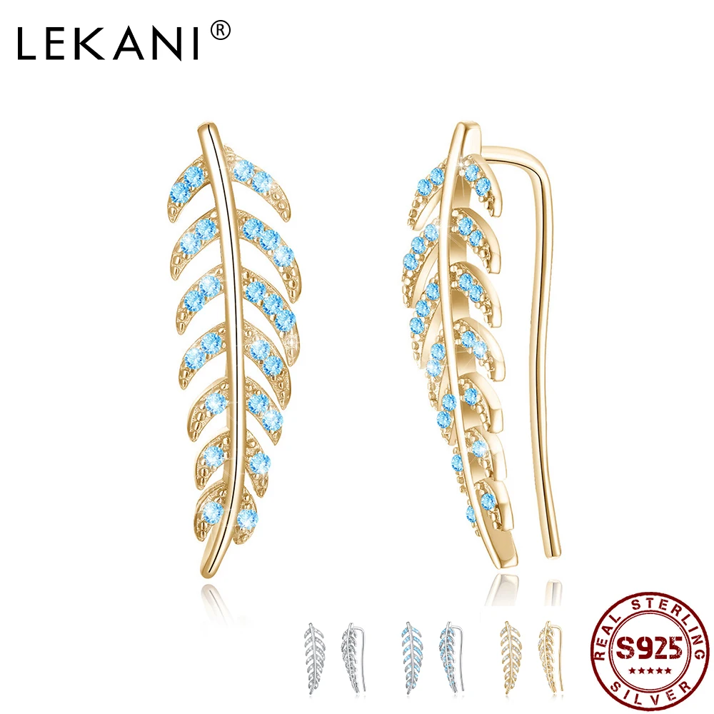 LEKANI клипсы альпинист S925 стерлингового серебра 18K в форме листьев обернуть для Для