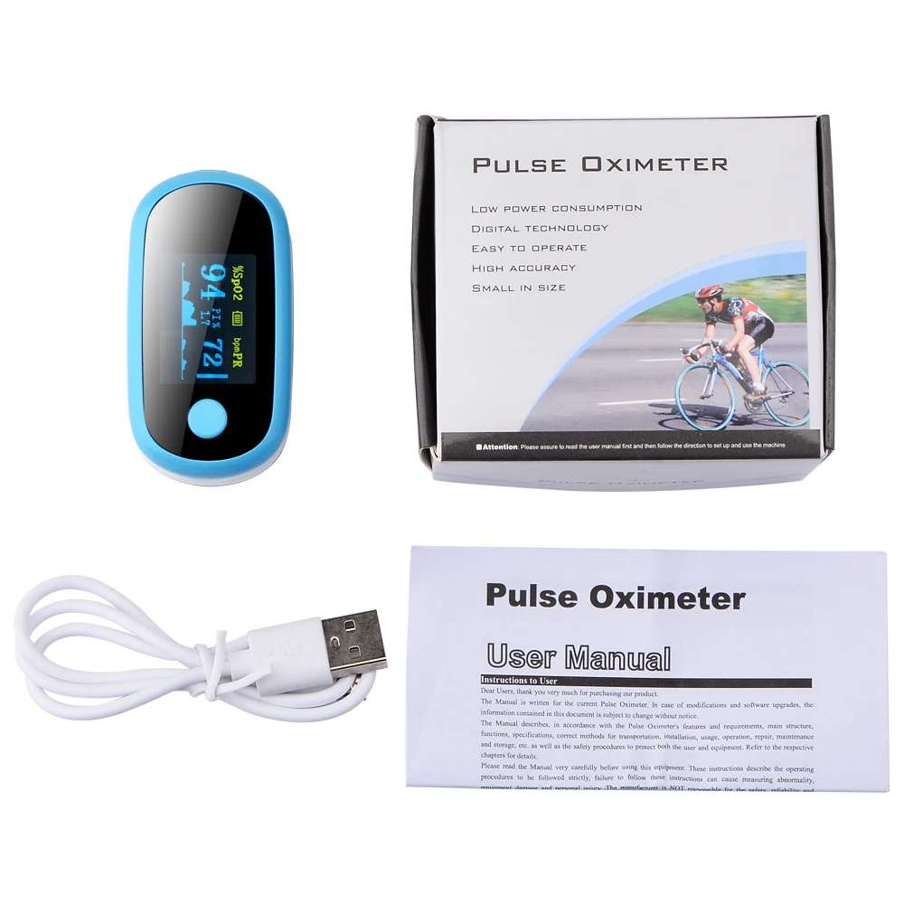 Пульсоксиметр с OLED экраном и зарядкой от USB прибор для измерения пульса уровня