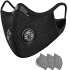 Пылезащитная маска с 3 фильтрами, многоразовая Модная хлопковая унисекс маска для дыхания с клапаном, тканевая маска с фильтром из активированного угля, респиратор * 83