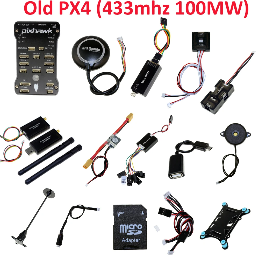 Pixhawk PX4 PIX 2.4.8 игровые джойстики NEO-M8N gps Радио 100 мВт 500 телеметрии OSD 3DR 433 МГц 915 для Радиоуправляемый fpv-дрон рамки - Цвет: 433Mhz 100mw