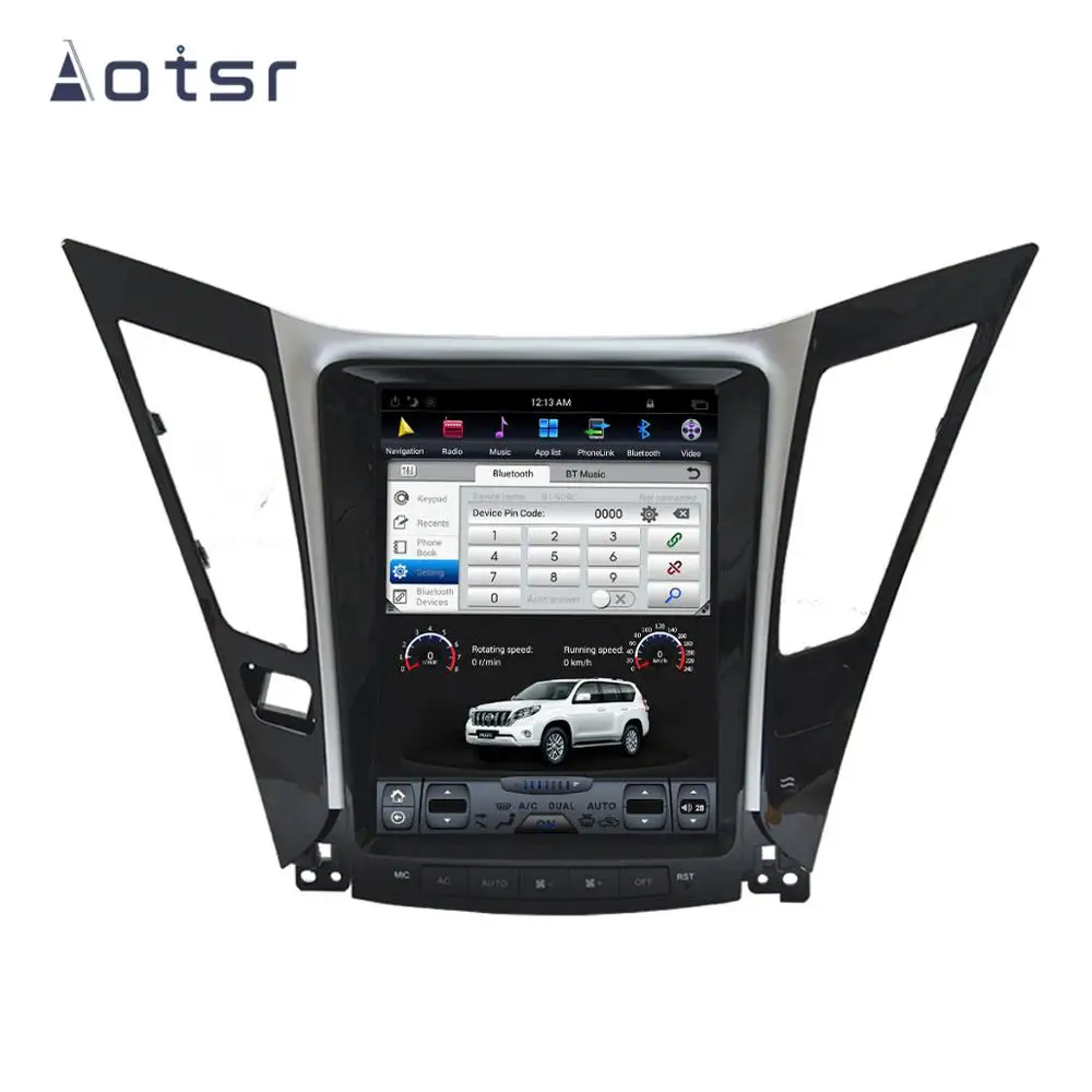 Автомобильный мультимедийный плеер Tesla style Android 9 0 GPS навигация для Hyundai Sonata 8 2012-14 4